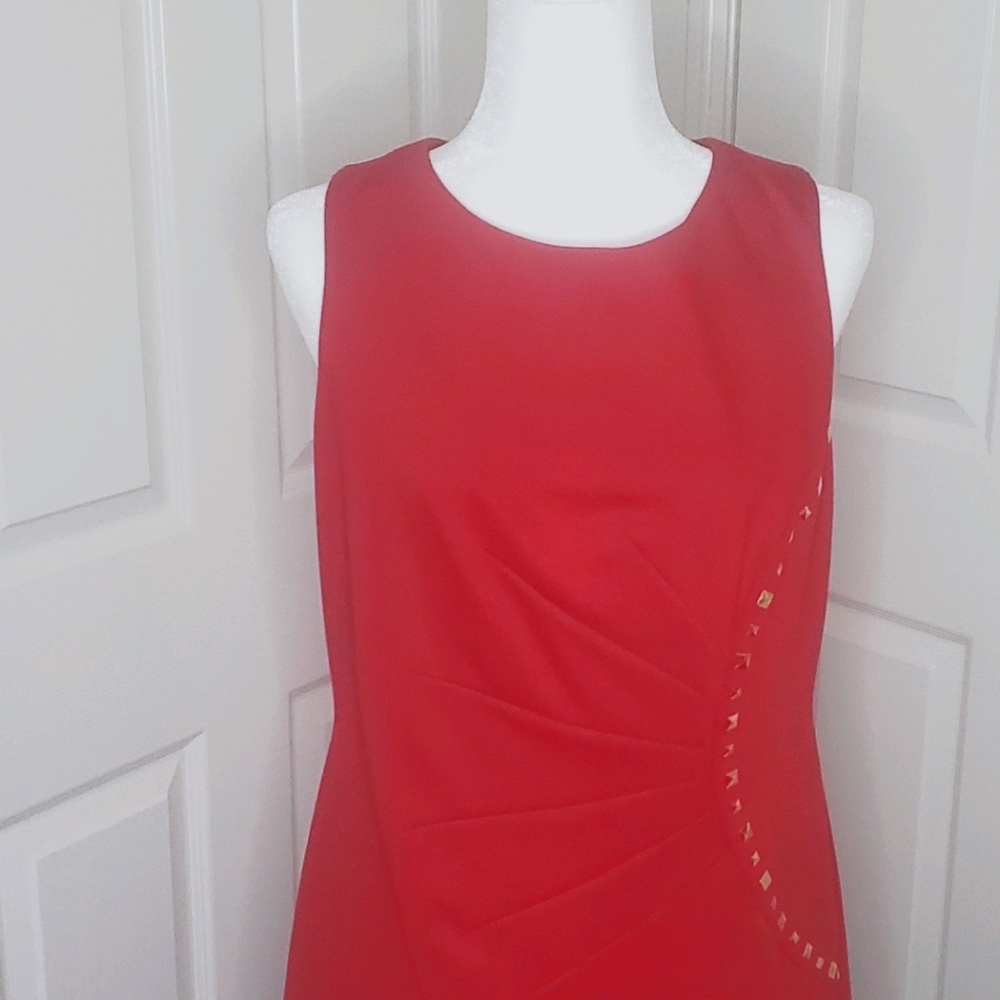 Michael Kors Red wirh gold studded bodycon dress